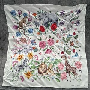 NEW CHANTECAILLE Limited Edition 25th Anniversary Floral Silk Scarf 66 x 66 cm